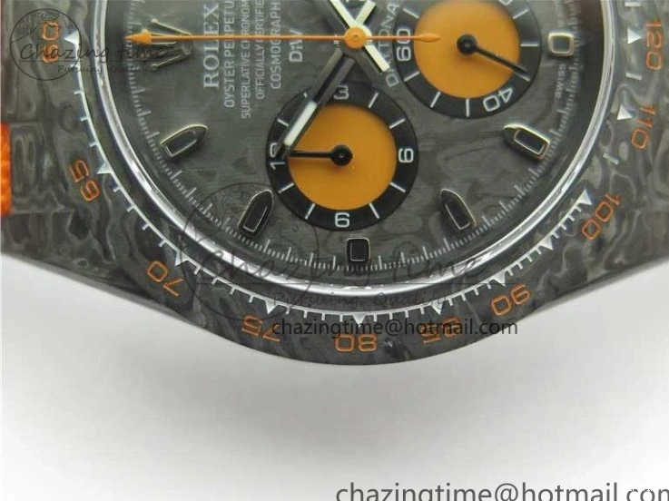 MiroTime 0321 Daytona DIW Carbon Noob 1:1 Best Edition Black Orange Dial on Orange Nylon Strap SA TopPick 2586